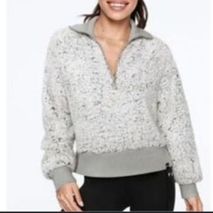 PINK Victoria Secret Sherpa quarter zip pullover sweater